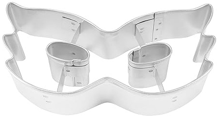 R&M Mardi Gras Mask, Party Mask, 4 Inch Cookie Cutter, Silver