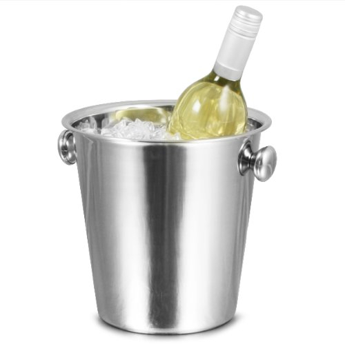 bar@drinkstuff Tulip Wine Bucket Stainless Steel Wine Bucket, Champagne Bucket, Wine Cooler, Bottle Cooler, Bottle Chiller, Ice Bucket