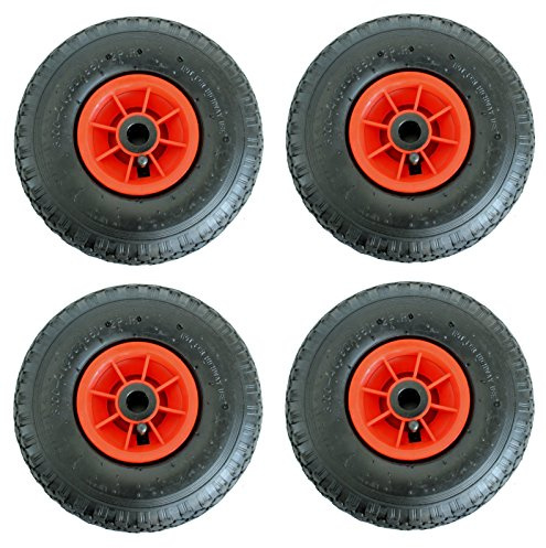 4X Sackkarrenrad 3.00-4 260x85 Luftrad Ersatzrad 4PR mit Kugellager Bollerwagenrad Sackkarrenräder 136 kg Tragkraft je Rad