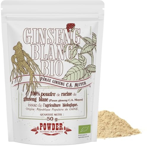 BIOLOGISCHES WEISSER GINSENG PULVER * 25 portionen / 50 g