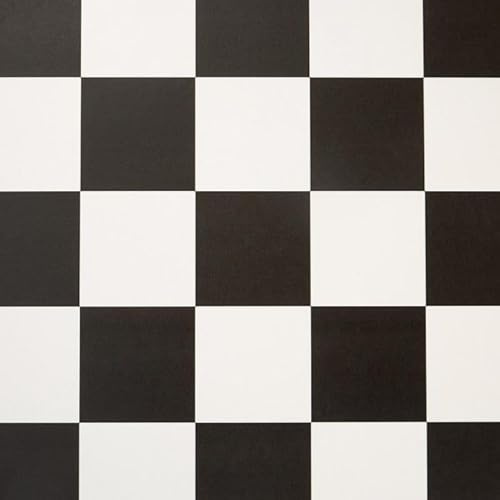 Cushion Vinyl Flooring Sheet Black and White Checkerboard Lino Roll Kitchen Bathroom Tile Effect Non Slip Flooring 2m & 3m Width (Dublin, 4m x 3m)