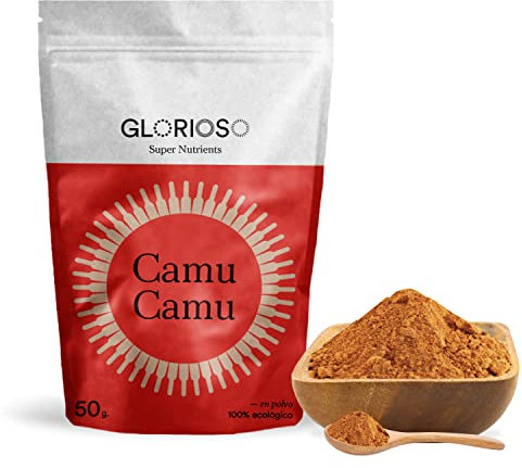 Camu Camu en Polvo - 50 g - Alto Contenido en Vitamina C - Ayuda a tus Huesos - Ayuda al Sistema Inmune - Vegano, Sin Gluten y Ecológico - Glorioso Super Nutrients