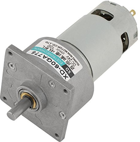 Gleichstrommotor, 12V / 24V Mikromotor Metallgetriebemotor Drehzahl einstellbar 10-600 U/min 35W CW/CCW Motor mit niedriger Drehzahl(24 V 100 U/min)
