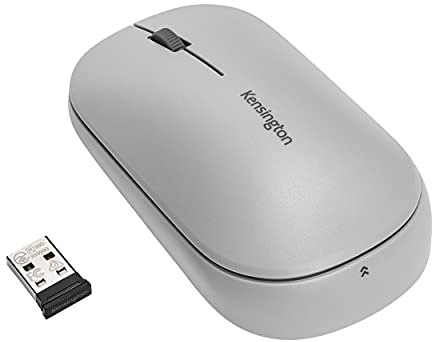 Kensington Ratón Inalámbrico - SureTrack Ratón Ambidiestro Fino para Portátiles, Ordenadores o Teletrabajo, Compatible con Chrome, Mac, Windows y Android - Gris (K75351WW)