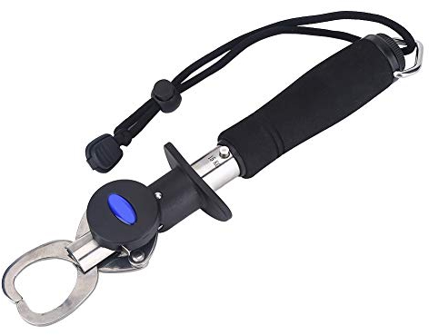 Outbit Angelgreifer Fisch Maßband - Langlebiger 15 kg Waage Angelgriff Greifer Fischlippengreifer mit Maßband