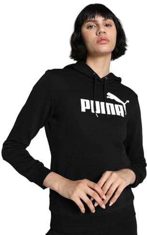 PUMA Damen Ess Logo Hoodie Tr Sweatshirt, Black, M
