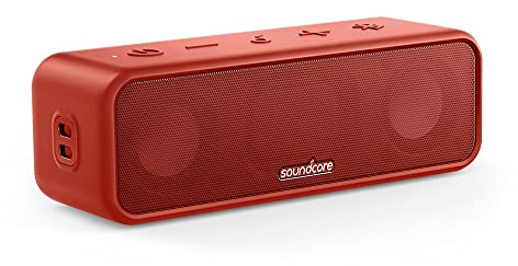 Soundcore 3 Bluetooth Speakers, Stereo Sound, Titanium Membrane Driver, PartyCast, BassUp, 24-Hour Battery, IPX7 Water Protection, Individual EQ (Refurbished)