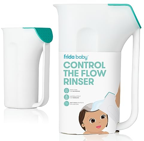 Frida Baby Control The Flow Bath Rinse Cup | Spülbecher zum Waschen von Haar und Körper | Spülbecher für Badezeit mit einfachem Griff + abnehmbarer Regendusche