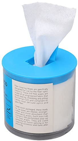 VIFERR 100 Pieces Fiber Optic Cleaning Box Fiber Cleaner Optical Fiber Wipes Fiber Cable End Connector Cleaning Dust Free Paper