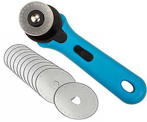 12 Teiliges Washati Rollschneider Set: 45mm Rollschneider + 11 Rollschneider Rundklingen