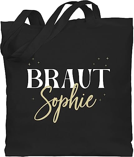 Baumwolltasche - JGA Junggesellenabschied - Braut Bride - Unisize - Schwarz - junggesellinnenabschied tasche jungesellenabschied name jutebeutel personalisierte umhängetasche polterabend taschen