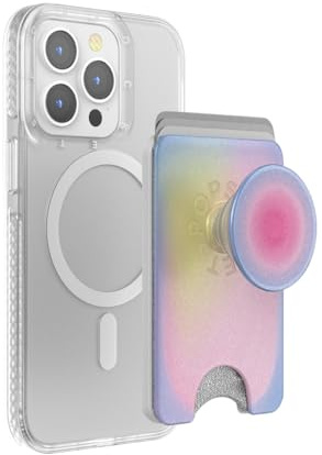 PopSockets Phone Wallet for MagSafe, Phone Card Holder with Grip, Purple - Aura