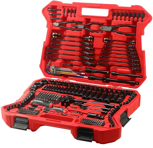 STARWORK TRUE MECHANIC Ensemble d'outils mécaniques de 305 pièces, clé à cliquet réversible, ensemble métrique professionne