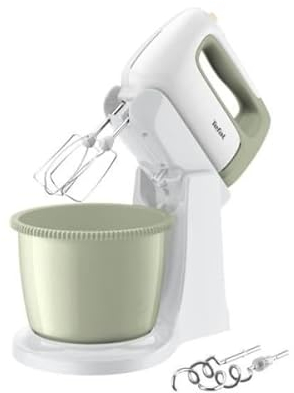 Melangeur - Petrin MOULINEX Robot pâtissier, Batteur a main, 500W, 5 vitesses, Bol 2,5L, 2 fouets + 2 crochets-pétrin, Prep'Mix+ HT464010