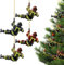 Bohrma Weihnachtsbaumschmuck, 4 Stück Feuerwehrmann Acryl Hängende Ornamente, Weihnachtsschmuck, Acryl, Weihnachten