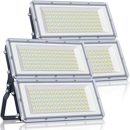 YIQIBRO LED Strahler Außen 200W,LED Scheinwerfer 85-265V für Garten 2 Stück | 10000LM Fluter Außen mit Trafo, Aussenstrahler Wasserdicht IP67, 6500K Kaltweiß Außenstrahler für Garage, Fabrik, Sportplatz