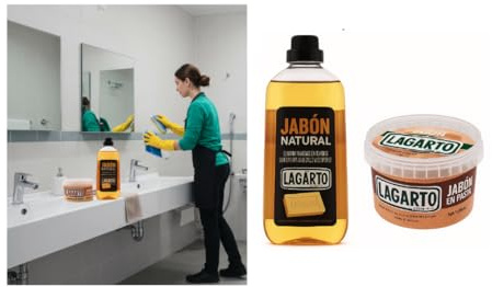 Lagarto Natural Cleaning Set – 1L Liquid Soap & 400g Paste – Plant-Based, Multi-Purpose, Hypoallergenic – For Fabrics, Floors & Surfaces