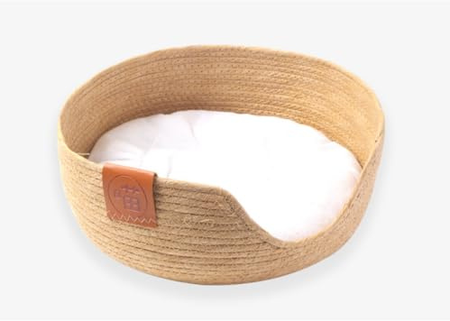 Stroh Nest Katzenbett gewebte Katzenkorb Kätzchen Bett kleine Hundebetten Haustier Haus Nest Katze Strohbett Katze Haustierbetten für kleine Hunde ruhen Summer Cattail Gras