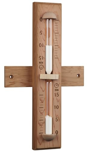 Foxyoo Temporizador de sauna, accesorios de sauna, temporizador de arena de 15 minutos, adecuado para barril de sauna tradicional o sauna al aire libre, cedro rojo de Canadá