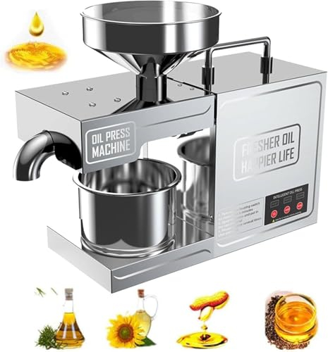 Pressa per olio commerciale, Pressa per olio manuale, Pressa per olio automatica, Pressa per olio domestica, con controllo intelligente della temperatura per semi di lino, arachidi e canapa