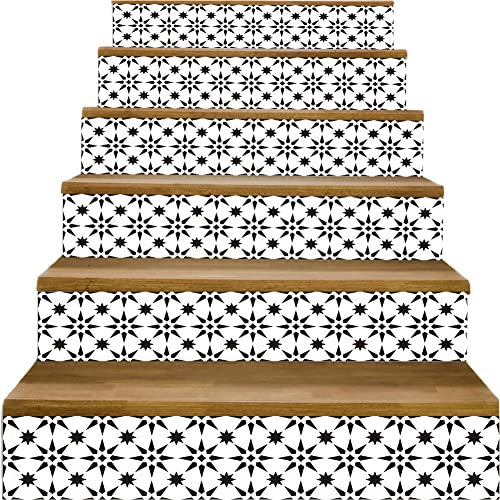 adesivi per alzate di scale, adesivi per scale 3D, Adesivi for scale autoadesivi 6 pezzi decalcomanie stacca e attacca, for gradini in legno, decalcomania artistica for interni fai da te vinile profes