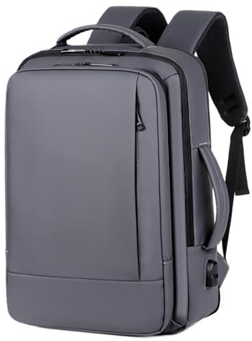 OUYUE Mochila para Portátil Mochila Delgada De 17,3 Pulgadas para Hombres, Mochila Delgada De Negocios con Cargador USB, Mochilas De Viaje para Computadora Bolsa para Portátil(Gray)