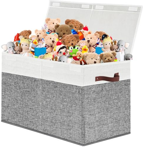VERONLY Aufbewahrungsbox Spielzeugkiste mit Deckel Kinder - Aufbewahrungskiste 72L Faltbar Aufbewahrung mit Griffen Groß für Spielzeug Kleidung Bücher Schlafzimmer (60x31x39cm)