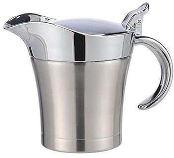 WZYYCV Cuencos Salsas Salsera De Acero Inoxidable, Cocina De Acero Inoxidable De Doble Pared Aislada Salsera Salsa Jarra con Tapa Salsera térmica
