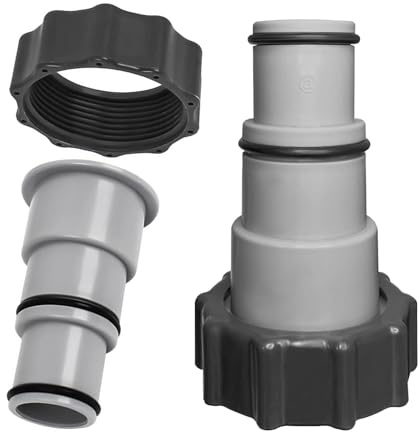 2 Stück Pool Adapter A, Poolschlauch Adapter mit Innengewinde, Ersatz Schlauchadapter für Pumpen, mit Schlauchschelle Gel Dichtungsring, Für Ø32 Und 38 mm Pool-Schlauch