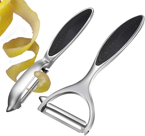 Pelador de patatas manual, pelador de patatas para cocina | Juego de 2 trituradoras de frutas y zanahorias - Peladores de verduras multifuncionales en Y, trituradora de frutas de cocina con buen agarr