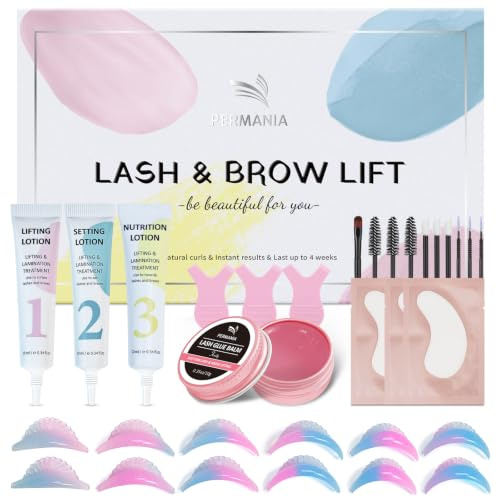 PERMANIA Kit Rehaussement de Cils, Permanente des Cils de Niveau Salon | Lash Lift Kit et Lamination Sourcils, à Formule Sûre et Efficace, Dure Jusqu'à 4 à 6 Semaines