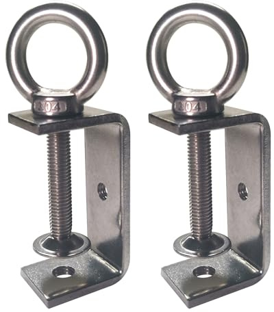Ponezg 2 Stück C Klemme 15-60mm Einstellbar Kieferöffnungen Edelstahl C Zwingen Schraubzwingen Klein Schraubklemmen Metall Klemmschrauben Klemmhalterung Tischklemme M8 M10 Schraubzwinge C-Clamp Set