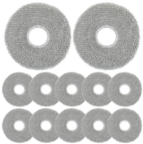 12 Stück Wischtücher für Dreame X50 Ultra Complete/L10s Ultra Gen 2/L10s Ultra/L10s Pro Ultra Heat/X40 Ultra Complete/X40 Ultra/L40 Ultra/Mova E30 Ultra Saugroboter, Mikrofaser Nasses Wischpad Zubehör