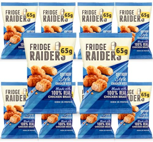 Lunchables Fridge Raider Chicken Bites 10 Packs - High Protein Packed Lunch Snacks, Picnic Food, School Lunchbox (10x65g Southern Style)