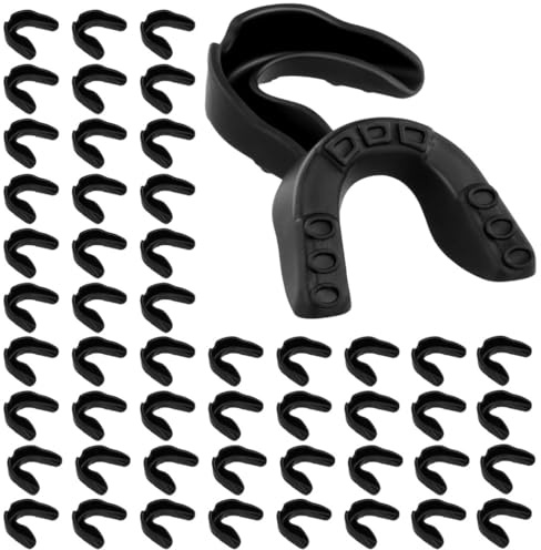 Paquete de 50 protectores bucales juveniles para deportes, protectores de dientes atléticos para hockey, lacrosse, baloncesto, perfecto para niños y adultos