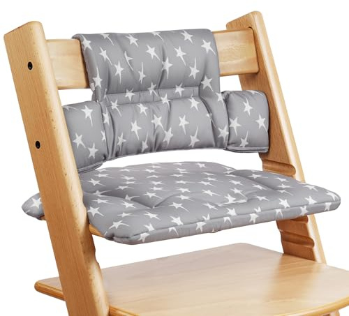 Vicloon Barnstolskudde för Stokke Tripp Trapp barnstol, skydd för bebisstol, mjukt och bekvämt, lätt att montera, lätt att rengöra, sittdyna kompatibel med Stokke Tripp Trapp stol (stjärna)