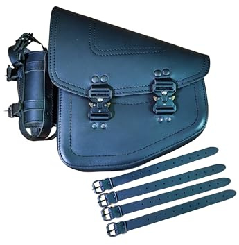 ORLETANOS Bullet Blackline Swing Arm Bag Biker Bag Hardtail Frame compatible with Harley Davidson Fatboy Left Breakout Fat Bob Side HD Special Edition Bag Special Edition Side Bag