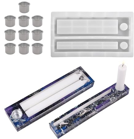 YHAILI Molde de silicona multiusos para manualidades, resina, cemento, cera, velas, manualidades, grado alimenticio, diseño reutilizable