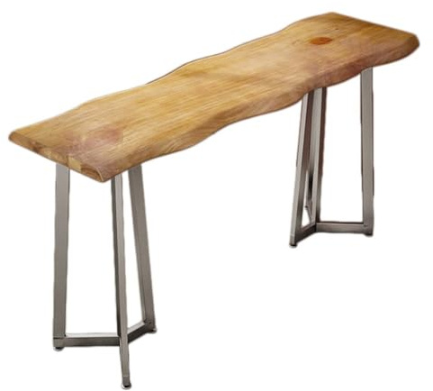 Bartabeller Långt barbord i trä med metallram och bänkhöjd for kök, matsal, vardagsrum Bar Bordets Högbord(120 * 45 * 105cm)
