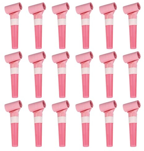 sourcing map 20 Pcs Colorful Noise Makers Plastic Party Blowers Party Favors for Birthday Parties Holiday Christmas New Years Gift Favors, Light Pink