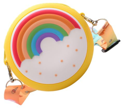 Bolso Cremallera Infantil de Monedero Silicona Amarillo | Ligero, Poliéster y Aleación, para Citas y Fiestas, Formato Compacto Diseño de Llave y Monedas
