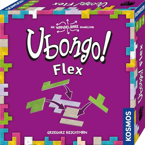 Kosmos Ubongo! Flex, Brettspiel für die ganze Familie | Legespiel, zuerst die eigene Spielfläche bauen, dann um die Wette knobeln, versch. Schwierigkeitsstufen, ab 8 Jahre