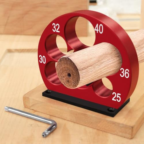 Dowel Maker Jig, regolabile 8-20 mm tassello taglierina piastra con lama in carburo indicizzabile, per la lavorazione del legno asta rotonda falegnameria (5 fori 25-40 mm)