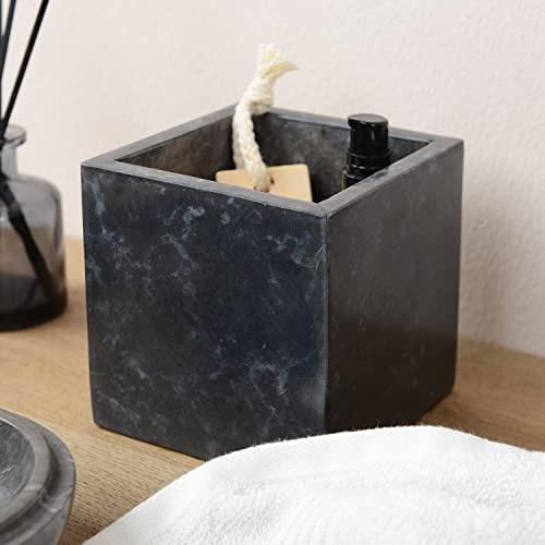 wohnfreuden Marmor Seifen-Schale Ablage 10x10 cm Aufbewahrung poliert schwarz