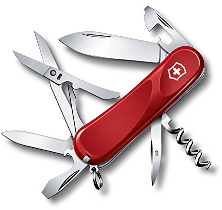 Victorinox Schweizer Taschenmesser Evolution 14 Multitool 14 Funktionen | Mittleres Taschenmesser mit Schere, Klinge, Nagelfeile und Korkenzieher für Camping und Alltag, 85 mm, Swiss Made
