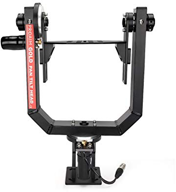 PROAIM Gold Schwenk-Neigekopf für Kamera-Auslegerkran. 2-Achsen-Motorkopf mit 12V Joystick-Controller-Nutzlast - 7,5 kg/16,5 lb (PT-Gold)