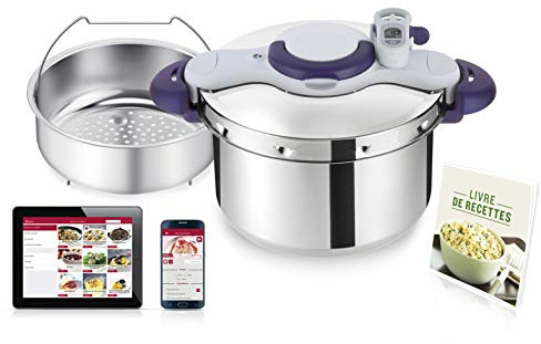 Seb Clipsominut’ Perfect Cocotte-minute 9 L, Autocuiseur induction, Facile à utiliser, Minuteur, Livre 100 recettes inclus, Fabriqué en France, Violet P4624900