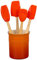 Le Creuset Classic Contenitore Spatole,1.1 L, Set di 4 Spatole da Cucina, Confezione Regalo, Arancione, 91057001090000