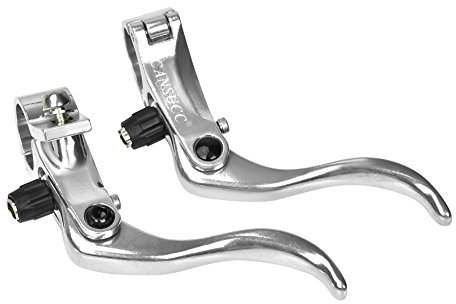 Alomejor 1 Paire de Levier de Frein de vélo, 24mm Alliage d'aluminium VTT Barre de Frein à Disque poignée Niveau poignée de Frein de vélo poignée pour Cyclisme en Plein air(Argent)