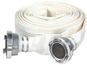20 m Bauschlauch 2 Feuerwehrschlauch C-Storz Schlauch Flachschlauch Druck 8 bar + Storzkupplung für den Pumpeanschluß.